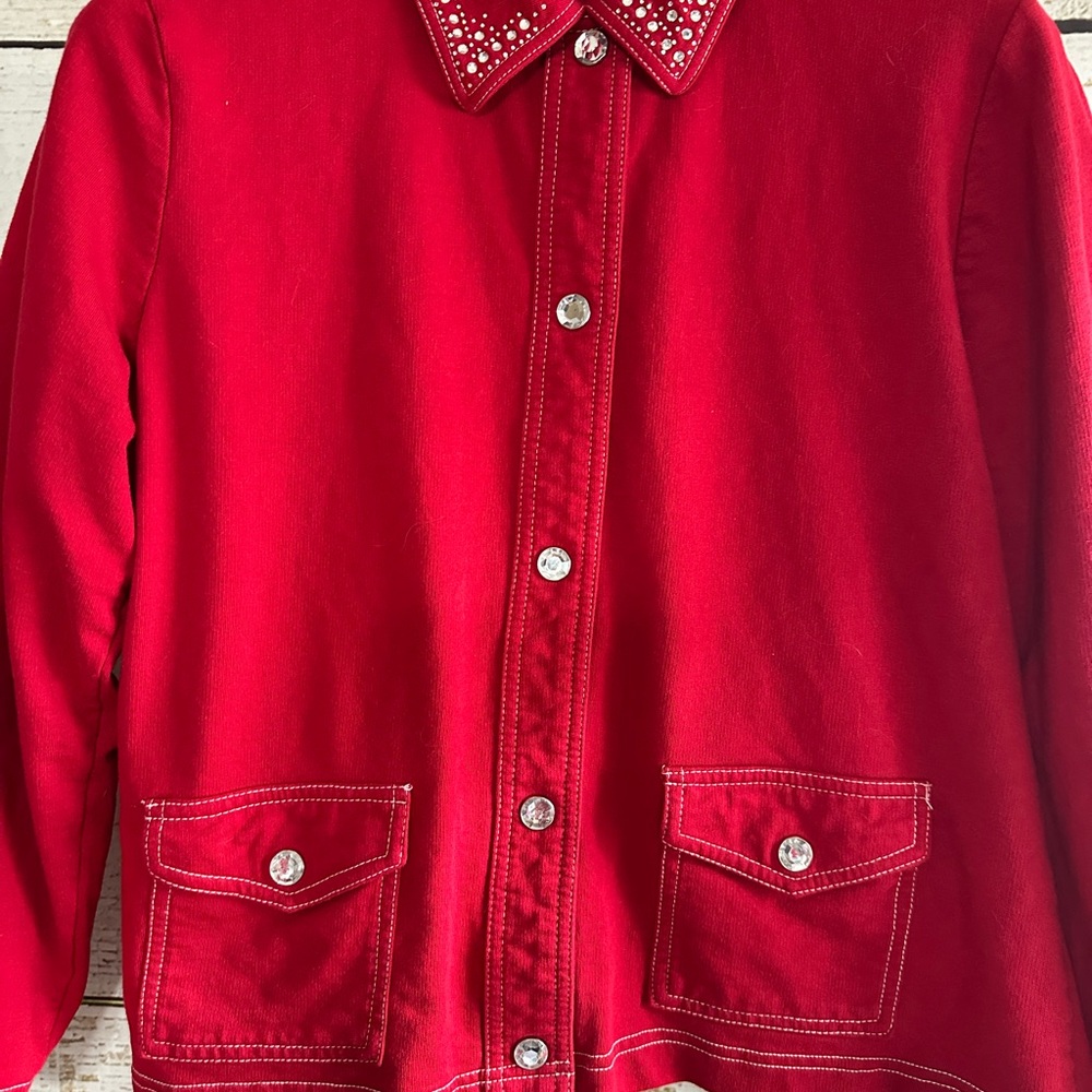 ONQUE Rhinestone Jacket Red - Picture 8 of 14